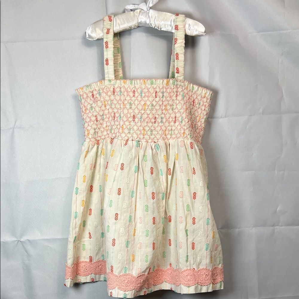 Matilda Jane cream smocked bodice embroidered top with lace trim size 14 - Picture 2 of 13